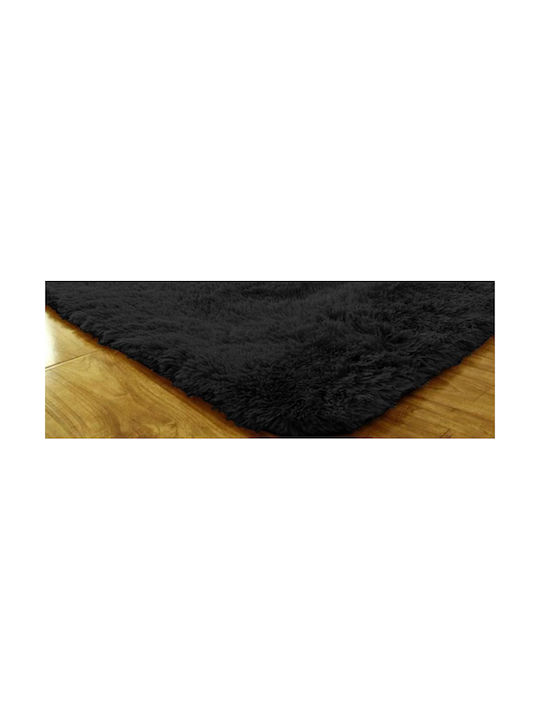 Χαλί Ορθογώνιο Shaggy Black 200x300cm