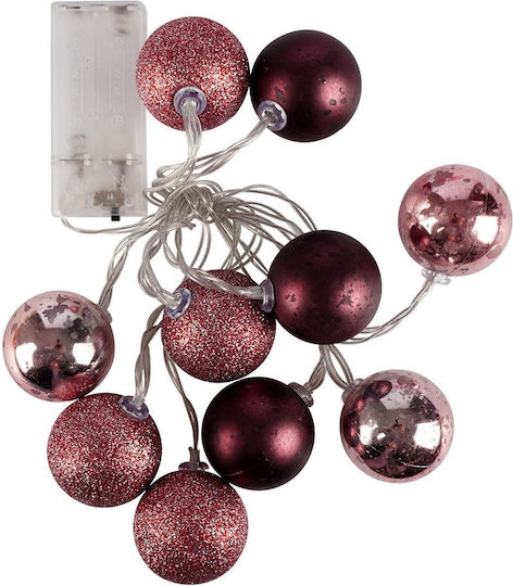 10 LED Weihnachtsbeleuchtung Lila Batteriebetriebene in Reihe