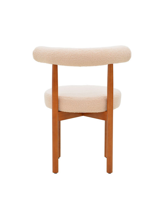 Fenza Dining Chair With Beige Fabric Upholstery 60x54x75cm