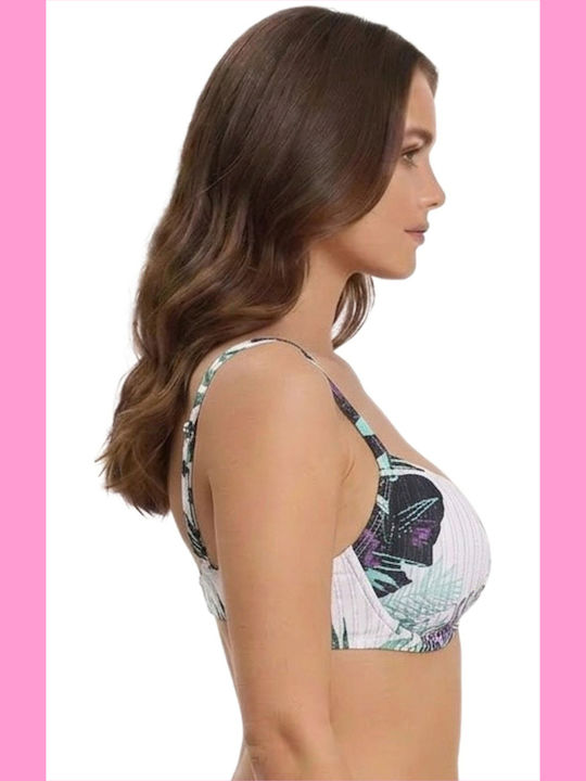 Bikini Σουτιέν D Cup με Ενίσχυση Λευκό