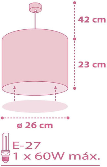 Ango Sweet Dreams Einfaches Licht Kinderzimmer-Deckenleuchte Kremasto aus Kunststoff 15W mit E27 Sockel Rosa