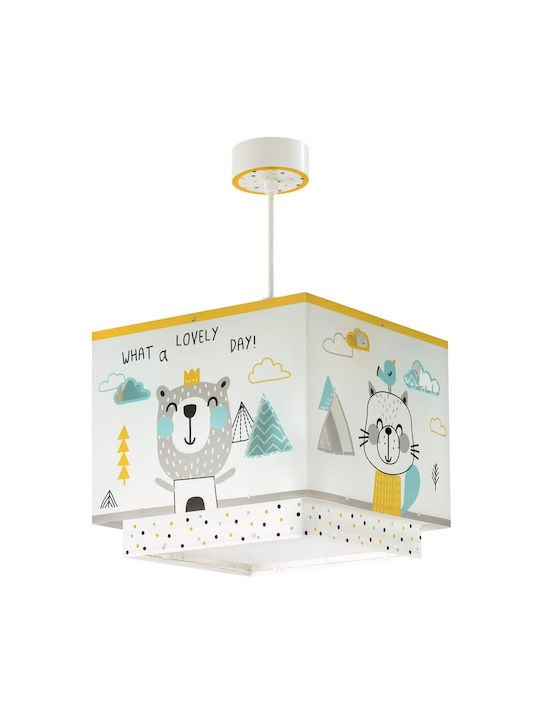 Ango Hallo Kleines Einfaches Licht Kinderzimmer-Deckenleuchte Hängend aus Kunststoff 15W mit Lampensockelgröße E27 24x24cm