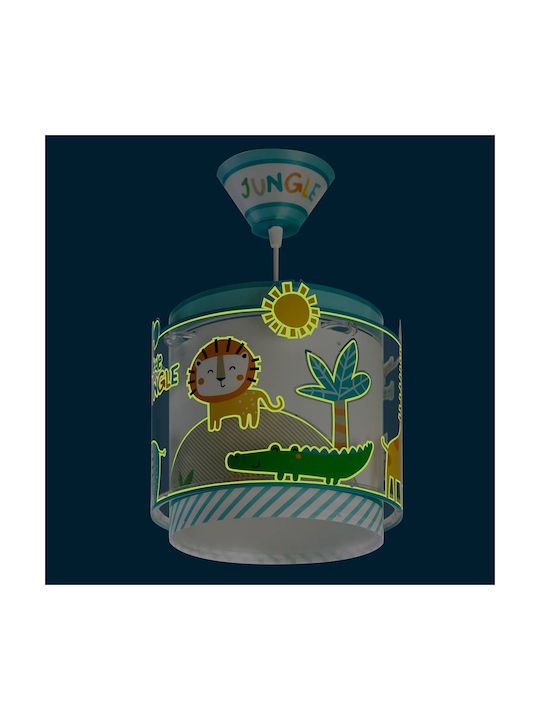 Ango My Little Jungle Single-Light Kids Ceiling Pendant Light Plastic 15W E27 Socket Light Blue