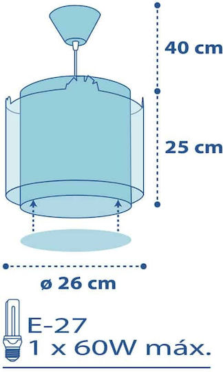 Ango My Little Jungle Single-Light Kids Ceiling Pendant Light Plastic 15W E27 Socket Light Blue