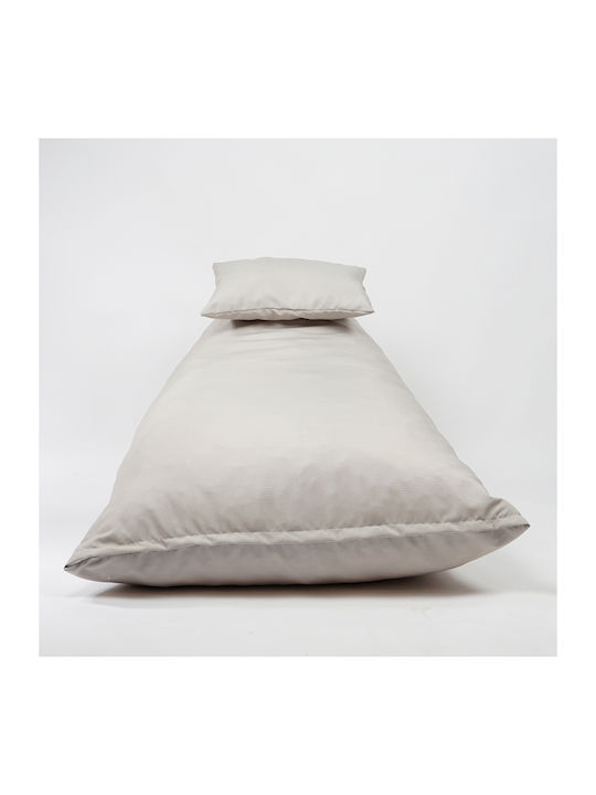 Πουφ Μαξιλάρα Αδιάβροχη Light Gray 130x100x80cm