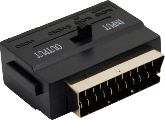 Scart Euro Адаптер Към 3 × RCA S-Video Аудио Видео Конвертор Вход Изход Превключвател