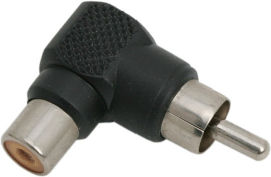 Set 5 Adaptoare Rca 90° Feminin-masculin Conector Rca Audio Video Unghiular Negre Set 5 Bucăți