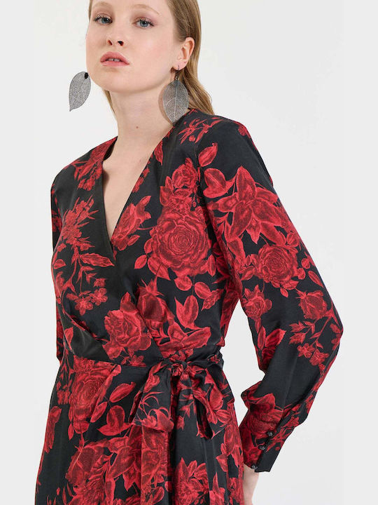 Midi Damenkleid Wickel Rotes