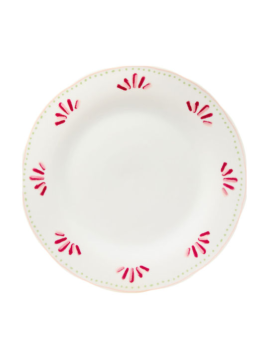 Shallow Pink Porcelain Plate with Diameter 27cm