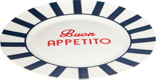Shallow Porcelain Serving Plate White with Diameter 27cm
