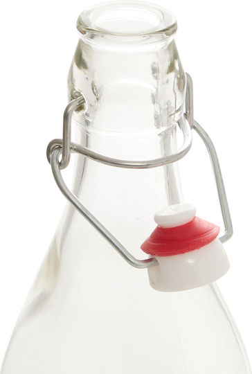 Glass Water Bottle With Screw Lid Transparent 1000ml