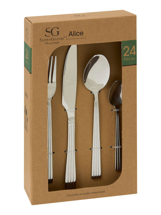 S-d Cutlery Set Stainless Steel Silver 24 Pieces