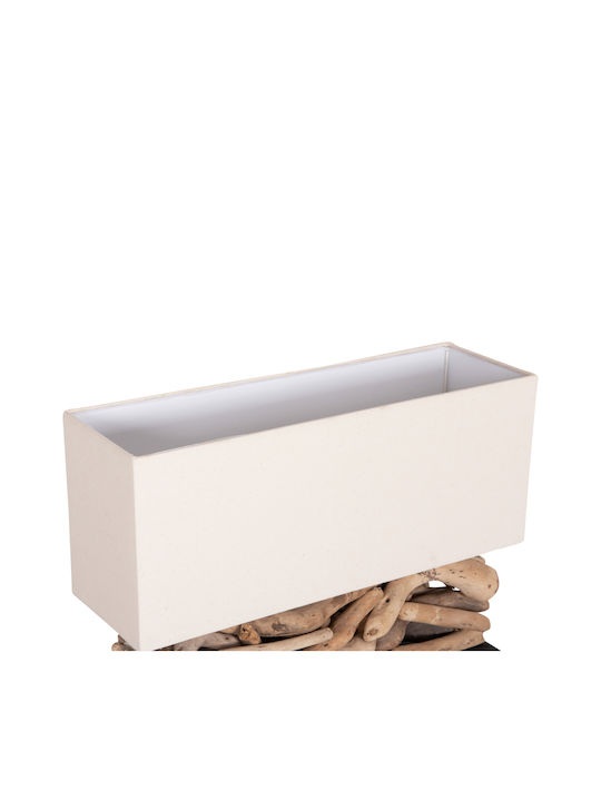 HomeMarkt Twiggy Metal Table Lamp for E27 Socket with White Shade and Brown Base