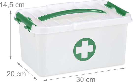 Relaxdays Plastic Medicine Box White Dark Green 14.5x20x30 Cm