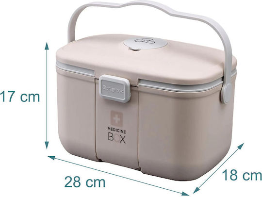 Relaxdays Plastik Pillenorganisator Beige Grau 17x18x28 Cm