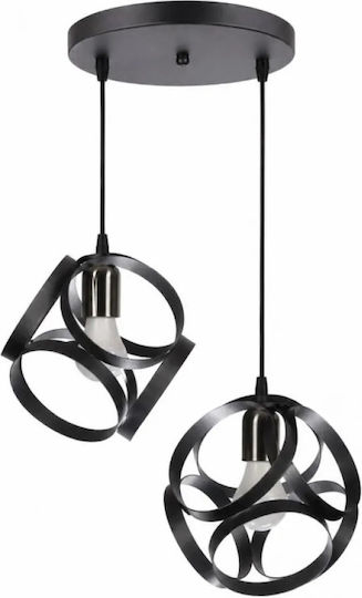 NG Santas Black Pendant Ceiling Light 30x80cm