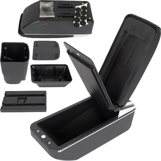 Peugeot 206 98-12 Auto-Armlehnenkonsole Schwarz Eco-Leder + Installationskit