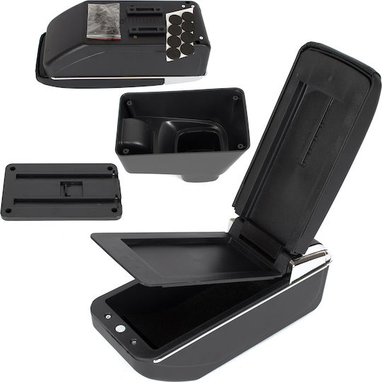 Fiat Sedici 2006 Armrest Storage Black Eco-leather + Installation Kit