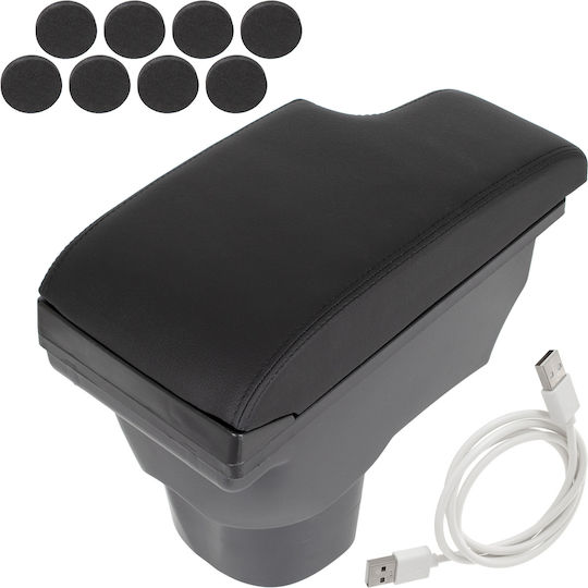 Nissan Juke 10-19 Armrest Storage Usb Hub Black Eco-leather + Mounting Kit + Cable