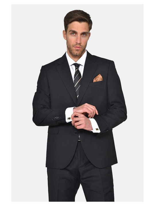 Winter Men's Suit with Regular Fit Black