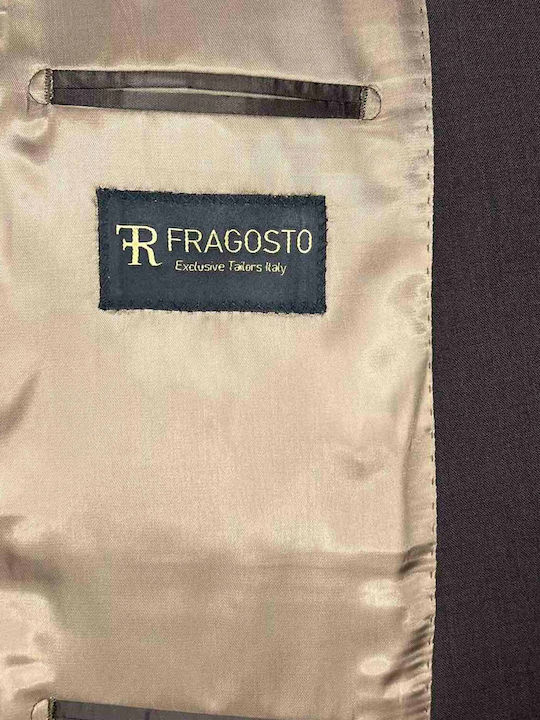 Men's Groom's Suit with Vest with Slim Fit Brown