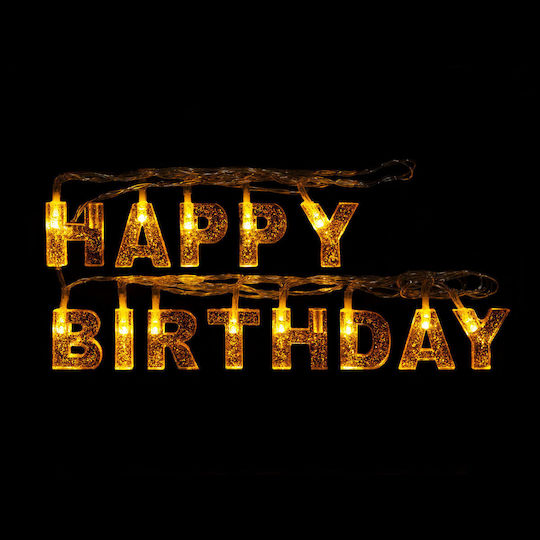 Happy Birthday Anniversary Led 13 Leduri Alb Cald 2 X Aa 2 M Decorațiuni Pentru Petreceri
