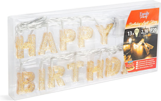 Happy Birthday Anniversary Led 13 Leduri Alb Cald 2 X Aa 2 M Decorațiuni Pentru Petreceri