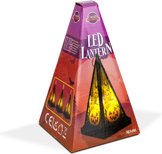 LED Halloween Laterne Kürbis Warmweiß Schwarz Tragbar 9,5x9,5x17 cm 2xAAA
