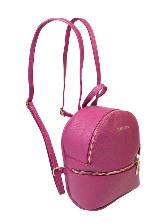 Rucsac De Damă Din Piele Fucsia