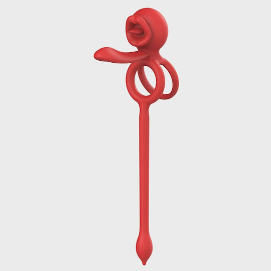 Tongue Ring Sleeve & Anal Stim App Usb Red