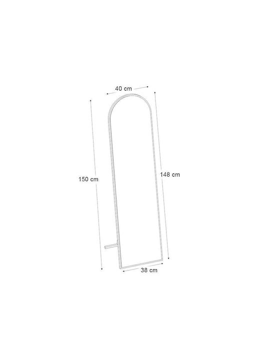 Megapap Καθρέπτης Οβάλ με Μαύρο Ξύλινο Πλαίσιο 150x40cm