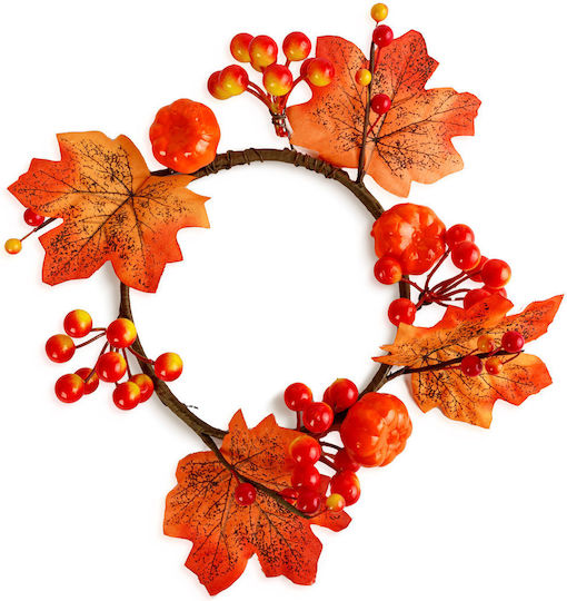 Coroană De Toamnă Frunze De Arțar 22 Cm Decorațiune Pentru Ușă