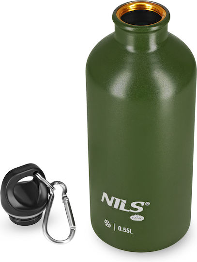 Nils Μπουκάλι Θερμός Ανοξείδωτο BPA Free 550ml GREEN TRAVEL BOTTLE