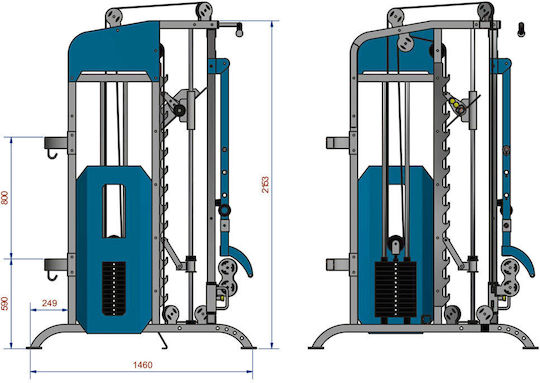 EBX P100 Multi Gym with Weights 200kg (2x100kg)