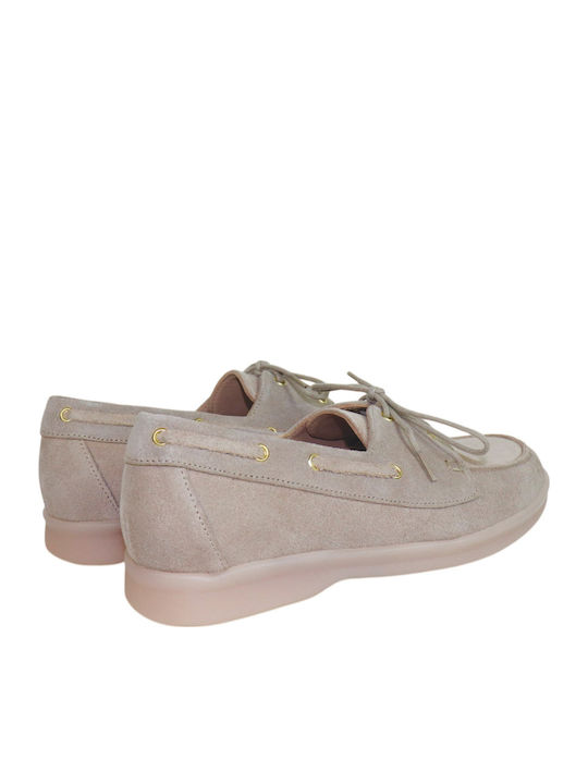 Leather Women's Boat Shoes in Brown Colour