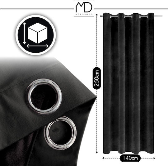 More&Deco Συσκότισης με Τρουκς Black 140x250εκ. More&Deco Συσκότισης με Τρουκς Black 140x250εκ.
