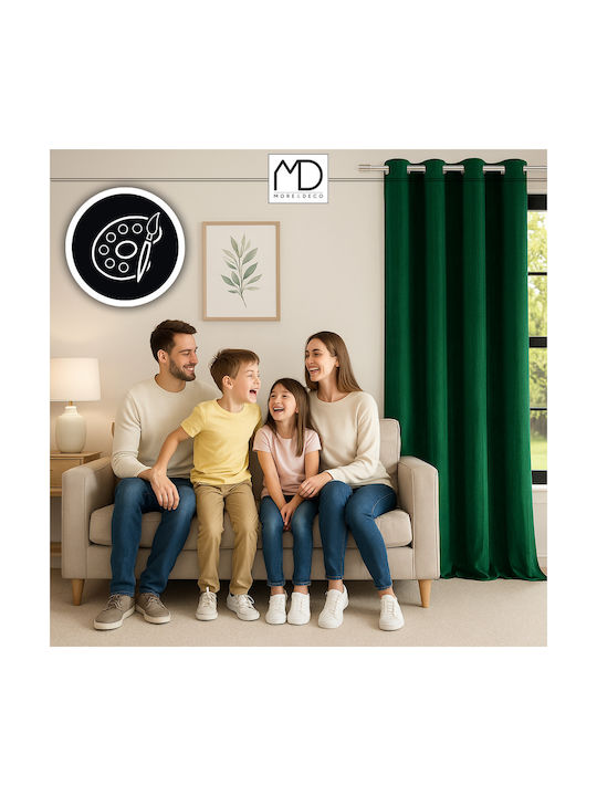 More&Deco Vorhang mit Grommets Mit Grüner 140x250cm