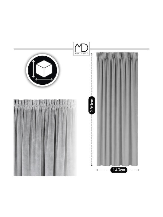 More&Deco Perdea Opacă Cu Coafură Gri 140x250 cm