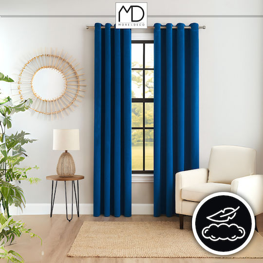 More&Deco Mit Grommets Marineblau 140x250cm More&Deco Mit Grommets Marineblau 140x250cm