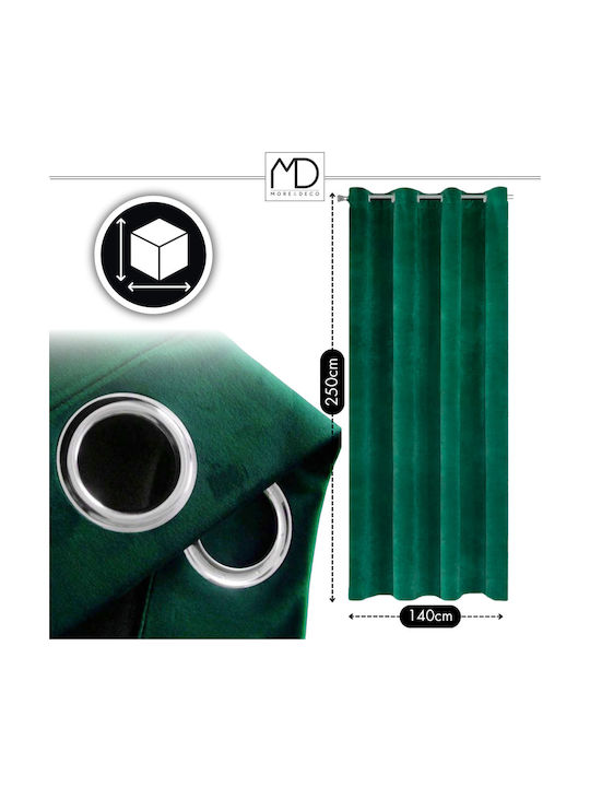 More&Deco Vorhang mit Grommets Mit Grüner 140x250cm