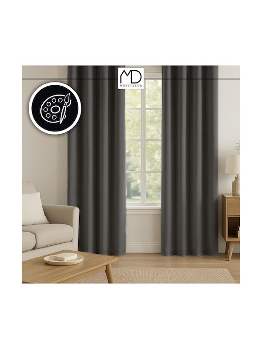 More&Deco Затъмняваща Пердета с Плик с Писалка Сив 140x250см
