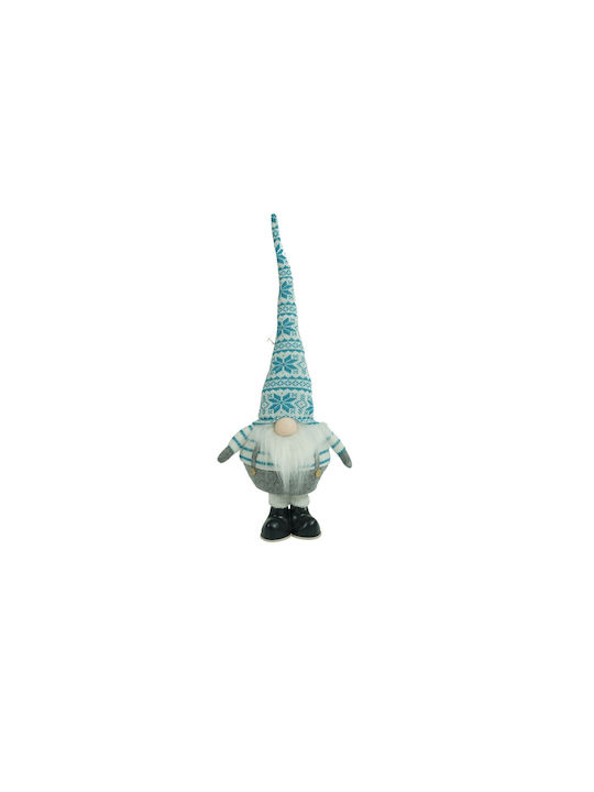 Ornament De Crăciun Cu Năzdrăvan Alista Home Alb Și Albastru Din Țesătură 59 Cm