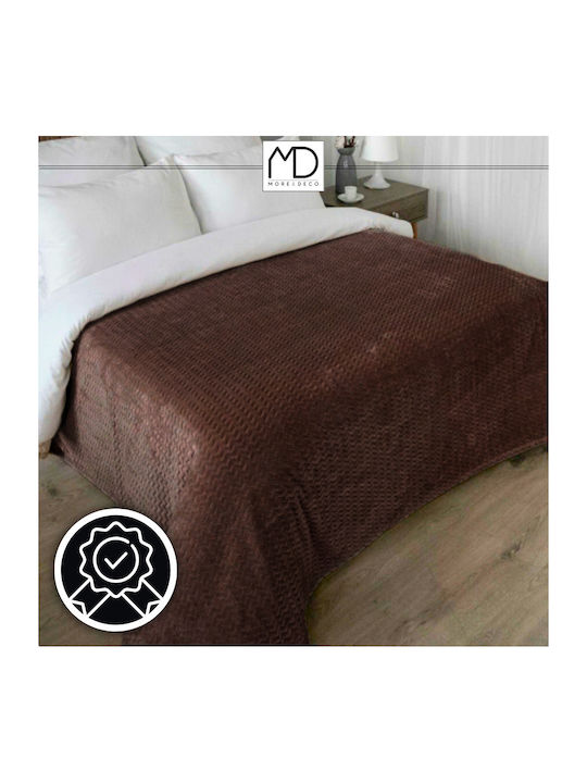 More&Deco Κουβέρτα Διπλή 200x220εκ. Brown