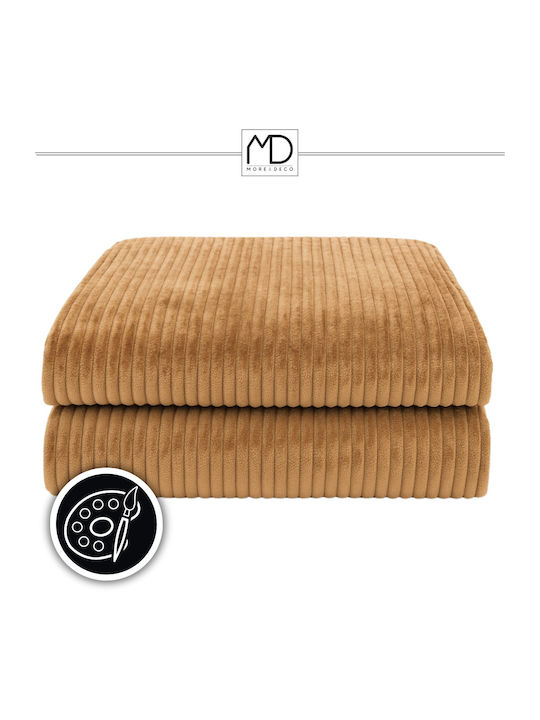 More&Deco Κουβέρτα Γούνινη Διπλή 200x220εκ. Brown