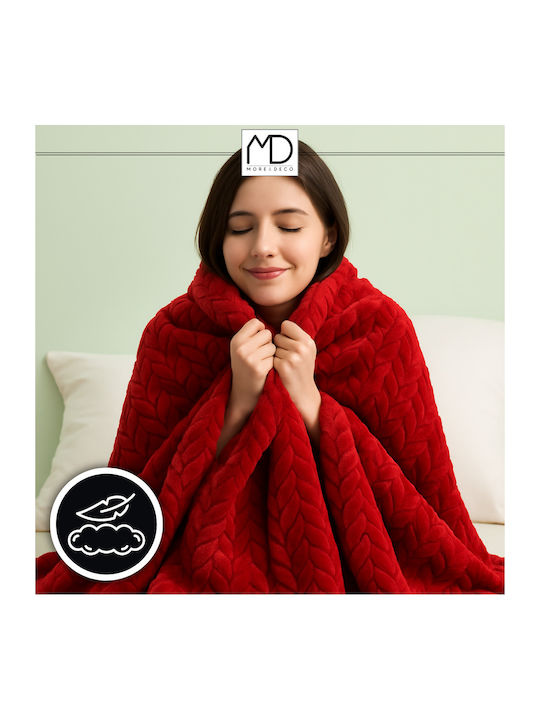More&Deco Double Blanket 200x220cm Red
