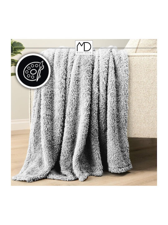 More&Deco Sherpa Single Blanket 160x200cm Gray Melange