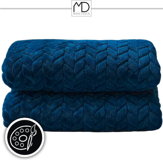 More&Deco Doppelte Piqué-Decke 200x220cm Navy
