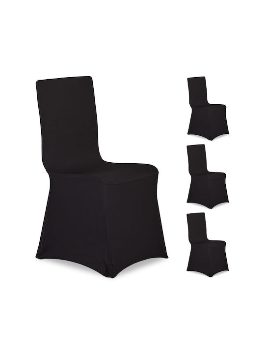 Relaxdays Husă Elastică Pentru Scaun Neagră 100x57cm 4 Bucăți