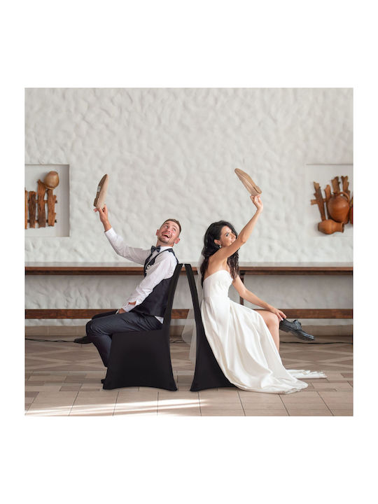 Relaxdays Husă Elastică Pentru Scaun Neagră 100x57cm 4 Bucăți