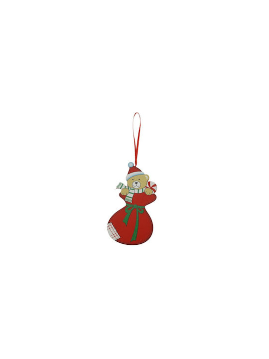 Bear Christmas Tree Ornament Alista Home Red Wood 14 Cm